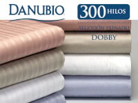 Sábanas Danubio 300 hilos Alg. Full White Stripes