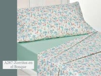 Sábanas Danubio Chicos 132 hilos A/P 1 1/2 pz Zorritos en el Bosque A287