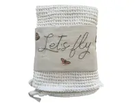 KIT Repasador bordado + Paño Waffle Let´s Fly Natu