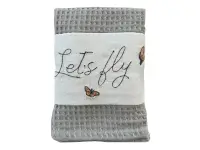 KIT Repasador bordado + Paño Waffle Let´s Fly Verde