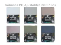 Sábana Ajustable Pierre Cardin Percal 200 hilos Full Camel