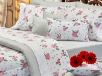 Sábanas Danubio Garden 180 hilos A/P King - Camelia