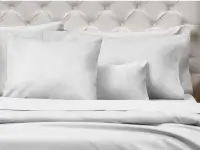 Sábanas Danubio Satén 600 hilos Alg Egipcio Queen White