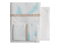 Sábanas P/ Cuna Funcional  0,80 x 1,40 BI2100 - Plumas Aqua